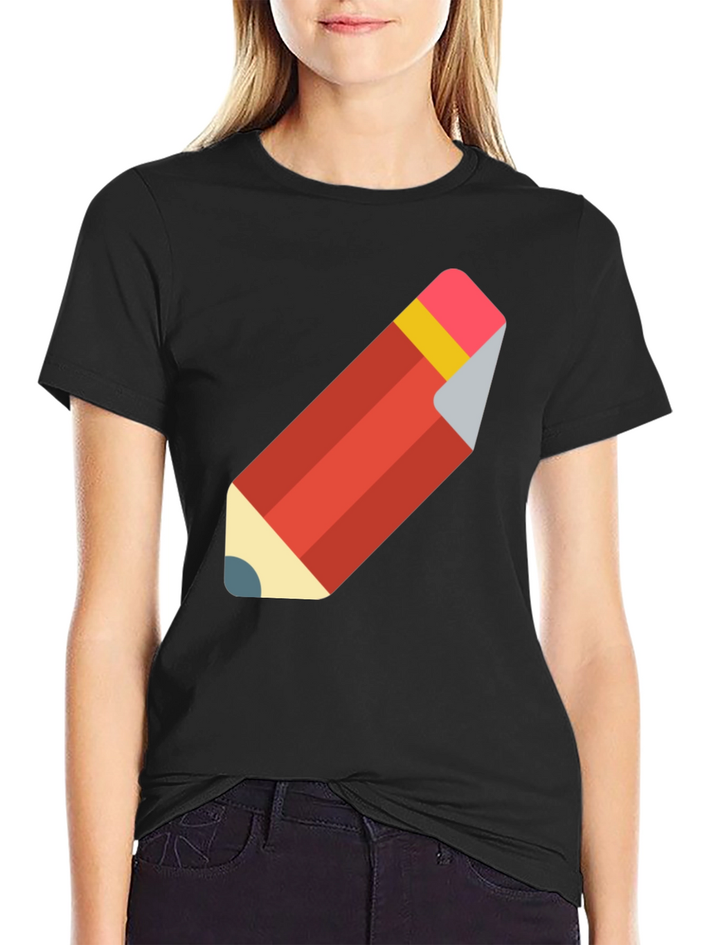 Pencil Graphic Black T-Shirt