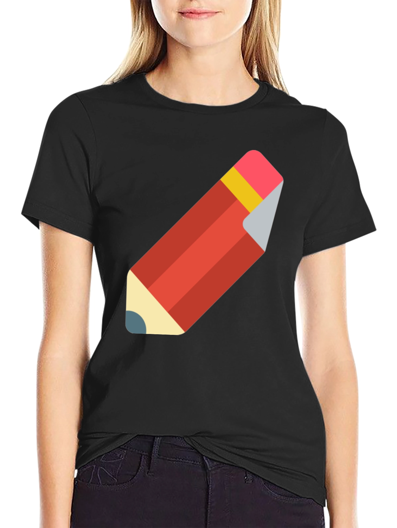 Pencil Graphic Black T-Shirt