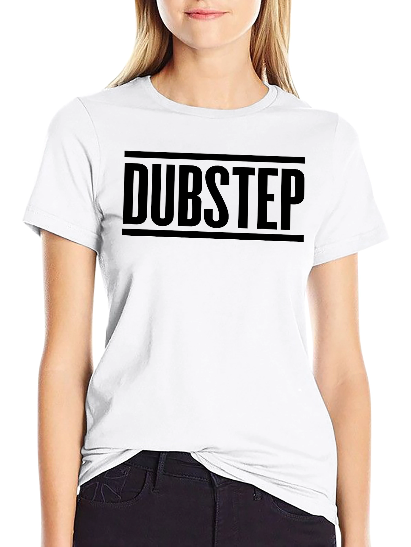 Dubstep Graphic Print T-Shirt - Black