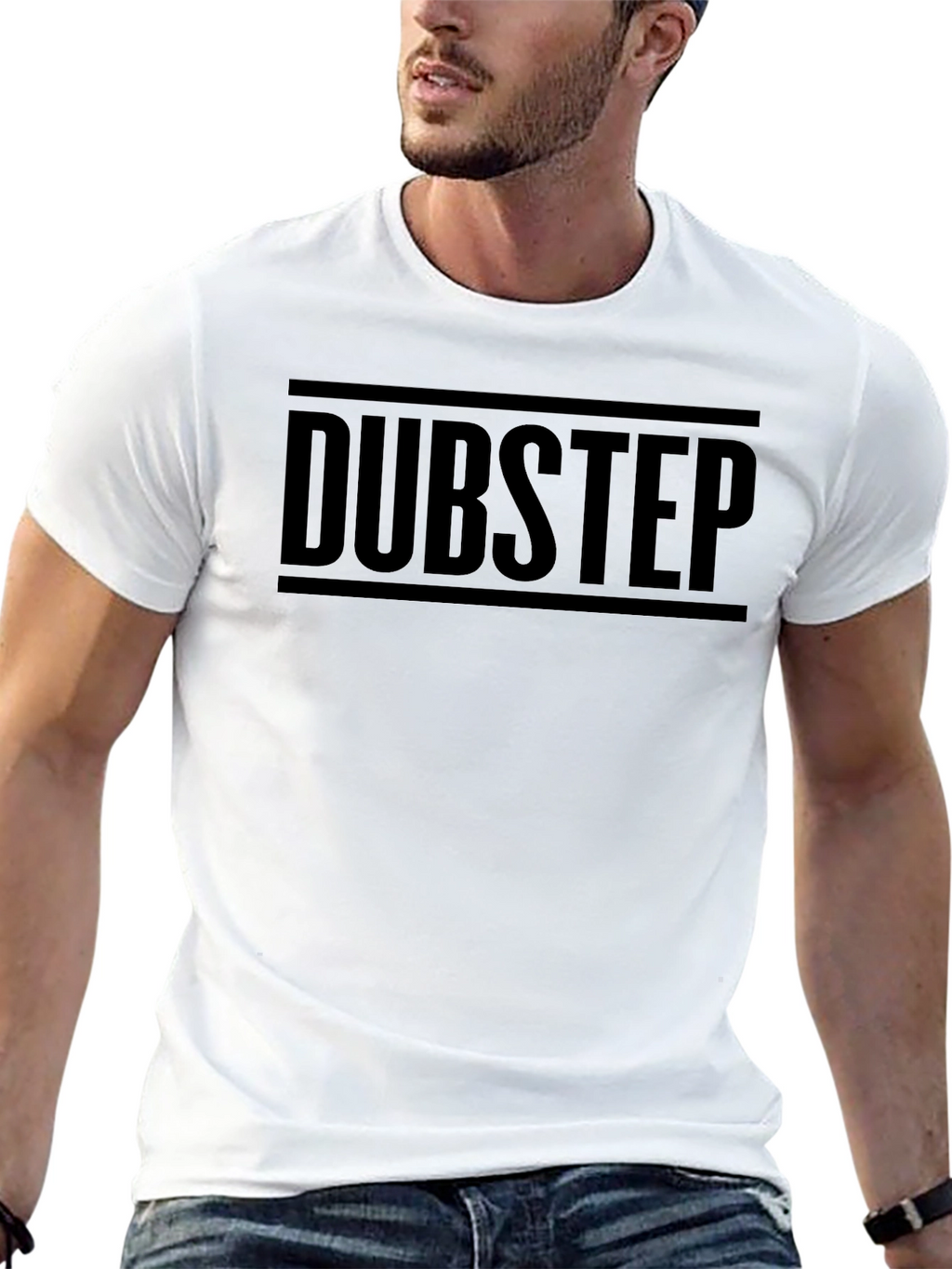 Dubstep Graphic Print T-Shirt - Black