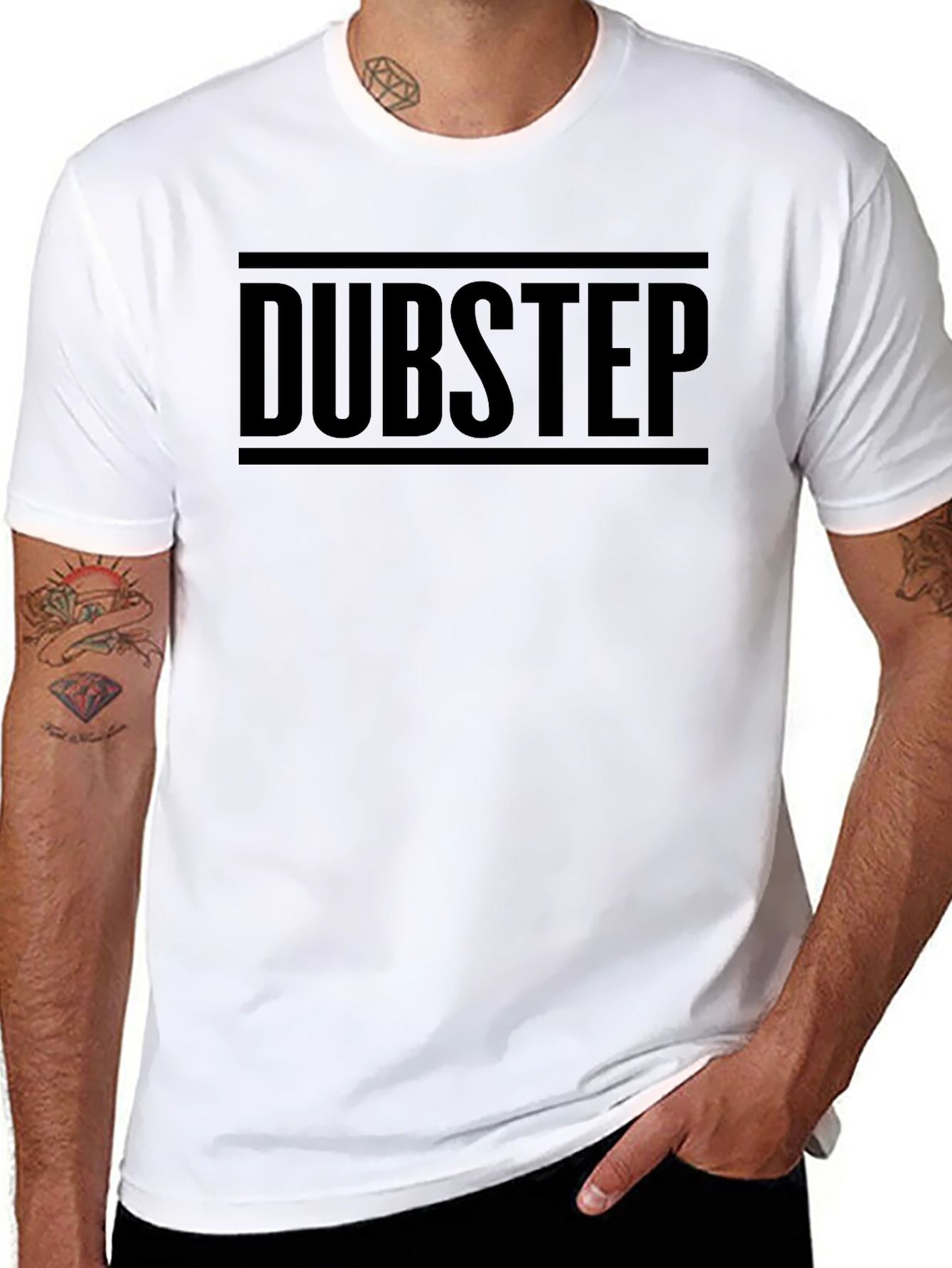 Dubstep Graphic Print T-Shirt - Black