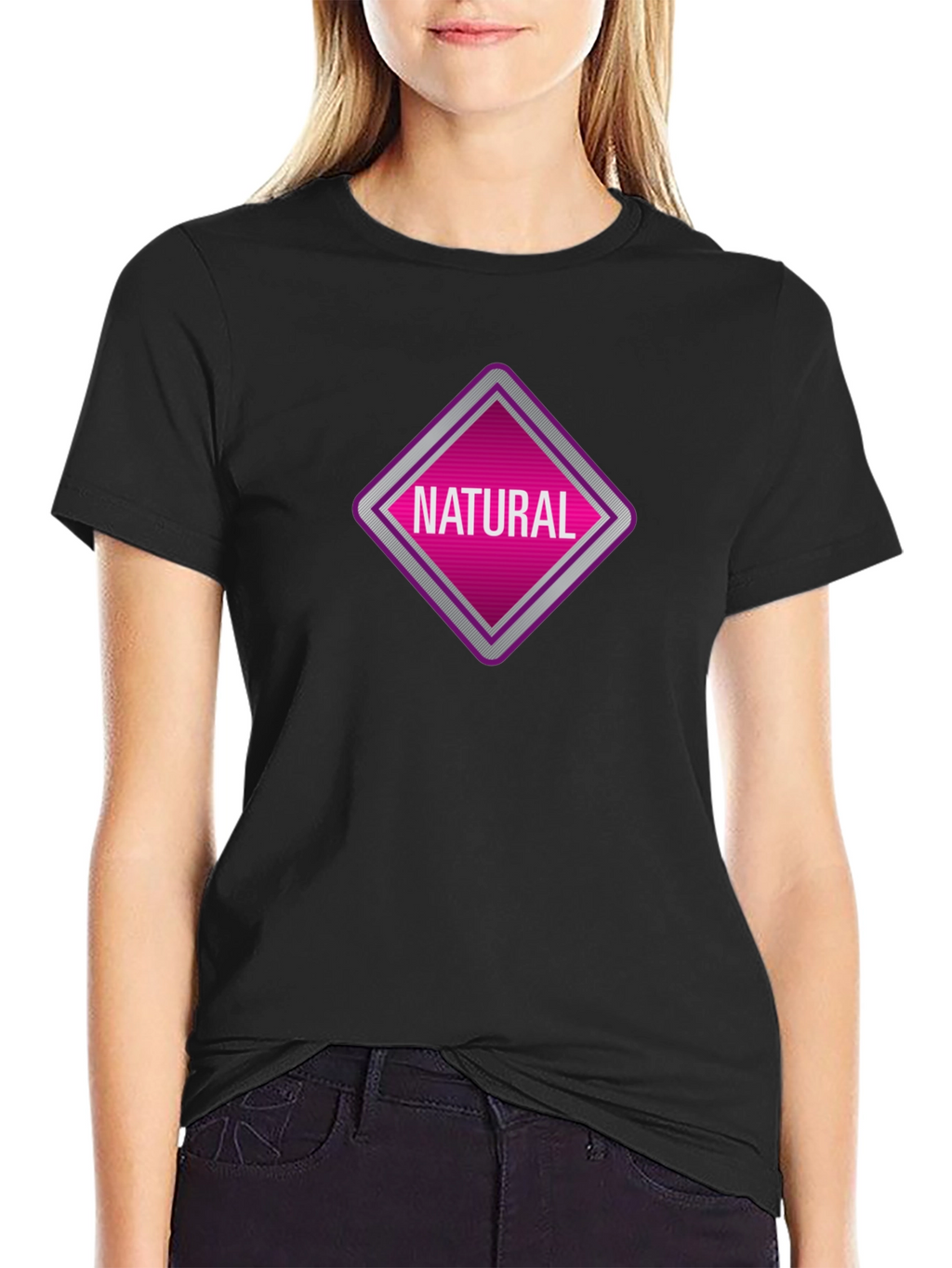 Natural Graphic Tee - Black Cotton T-Shirt