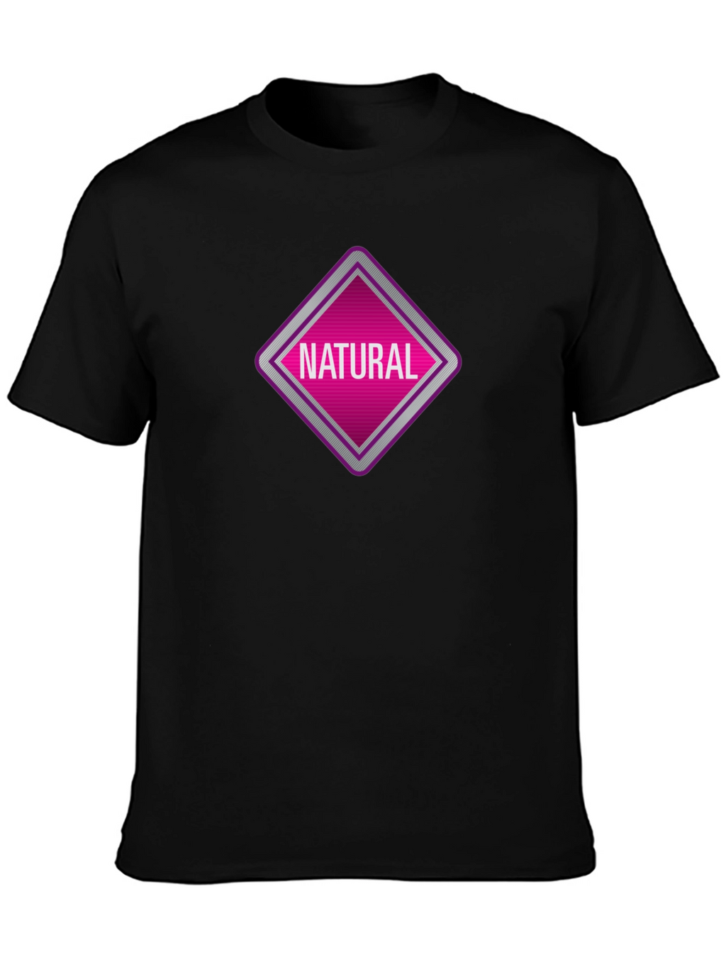 Natural Graphic Tee - Black Cotton T-Shirt