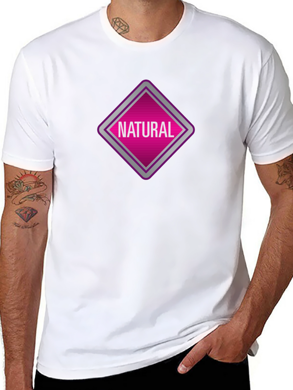 Natural Graphic Tee - Black Cotton T-Shirt