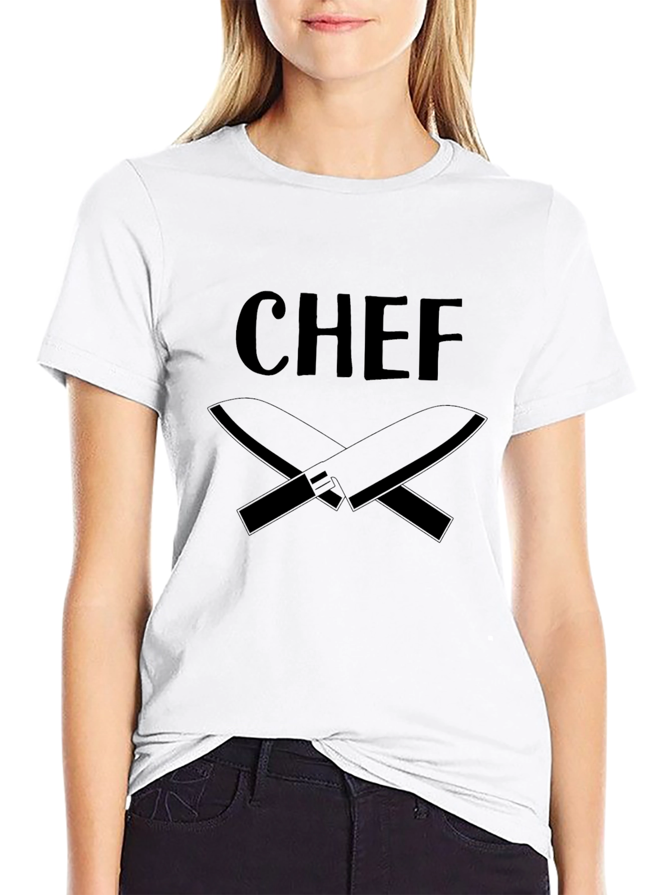 Chef T-Shirt - Culinary Crossed Knives Design