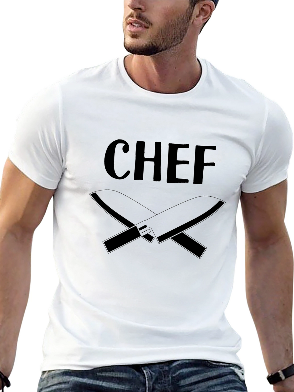 Chef T-Shirt - Culinary Crossed Knives Design