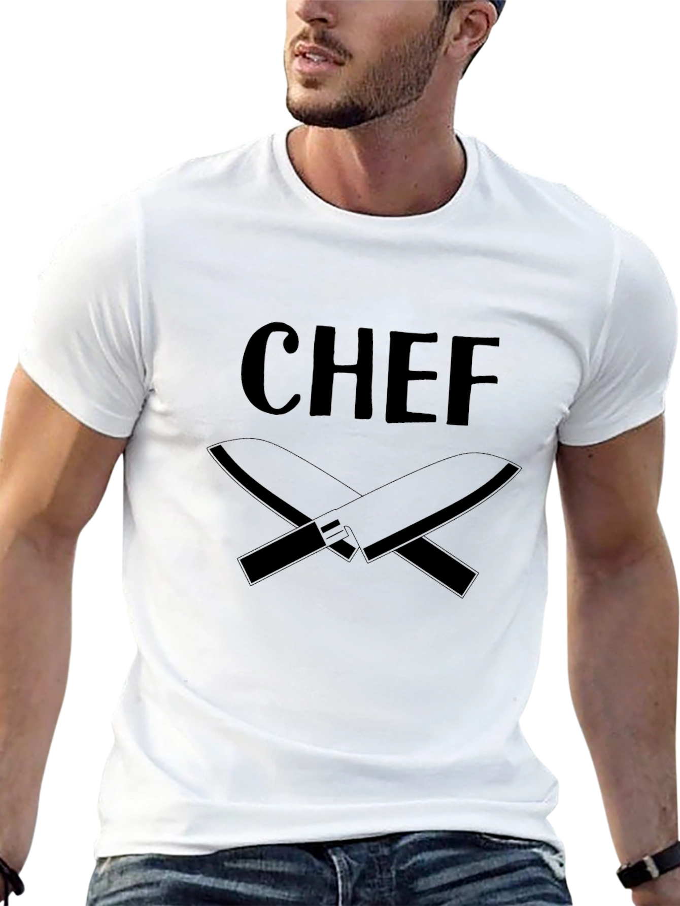 Chef T-Shirt - Culinary Crossed Knives Design