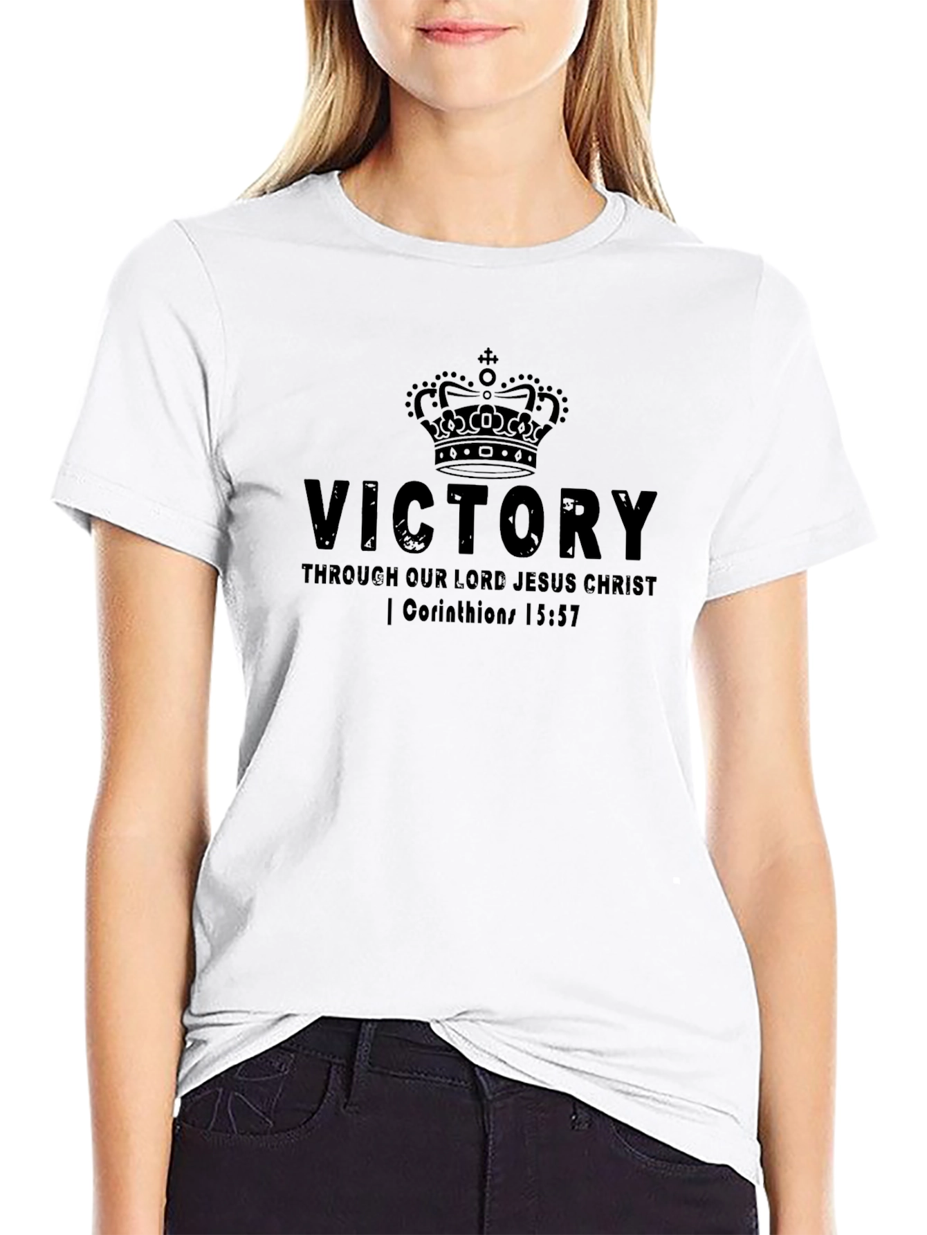 Victory Through Christ Black T-Shirt