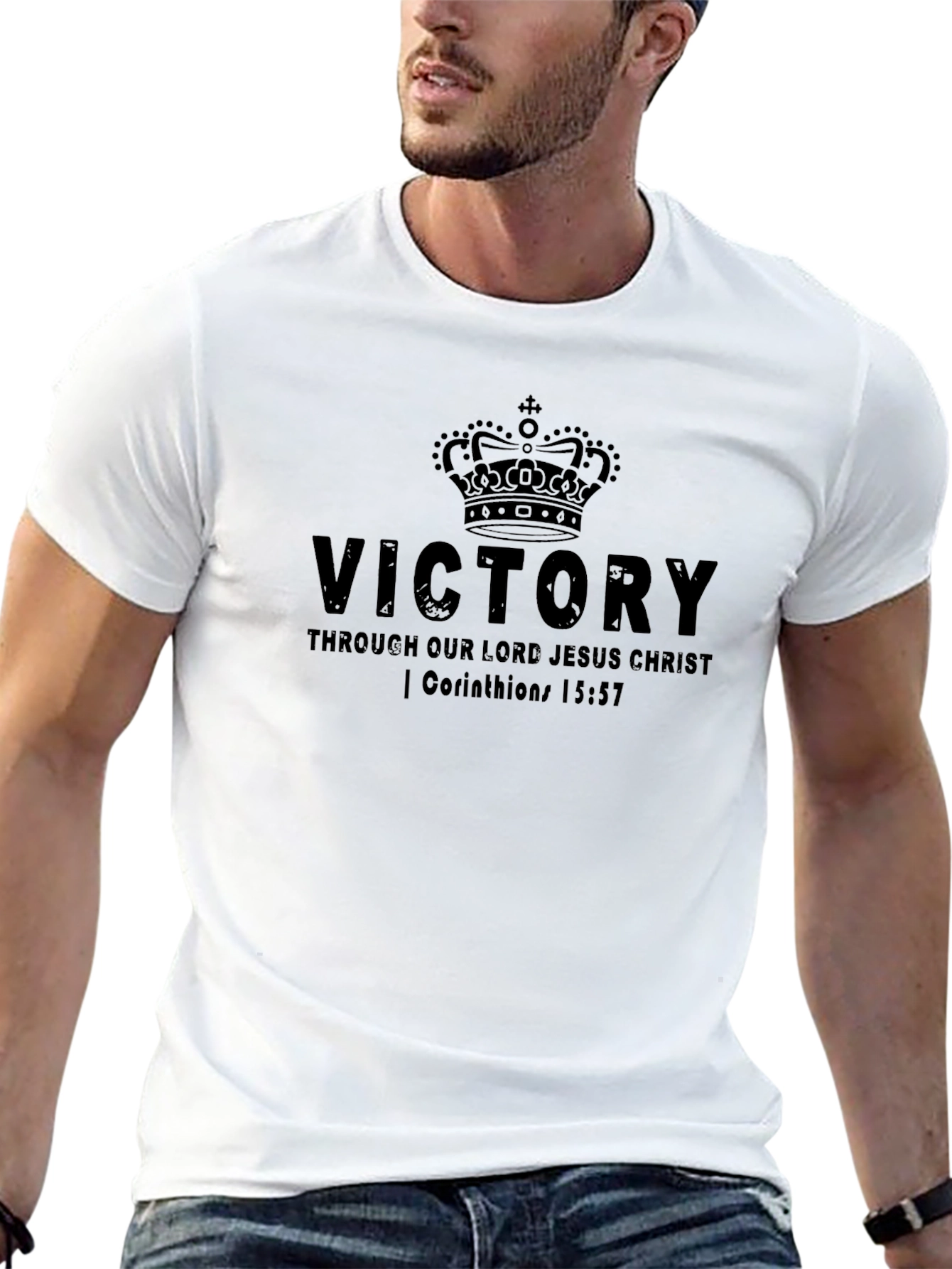 Victory Through Christ Black T-Shirt