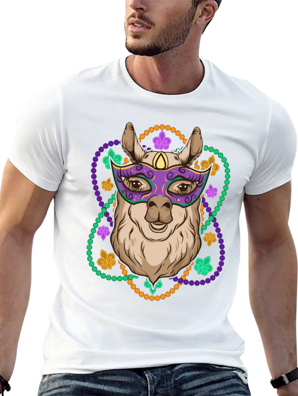 Mardi Gras Llama T-Shirt