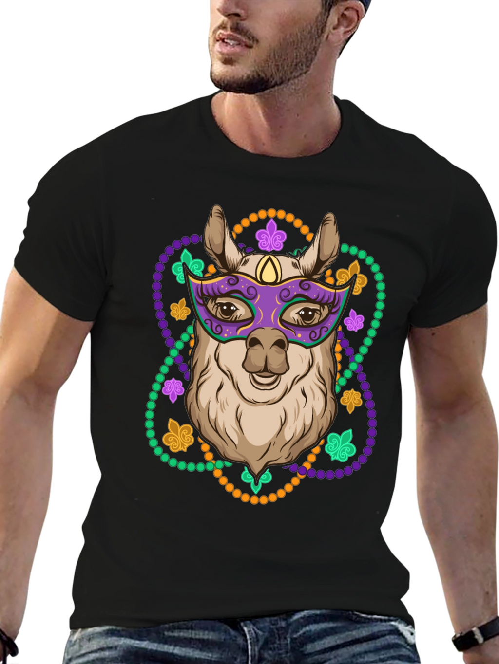 Mardi Gras Llama T-Shirt