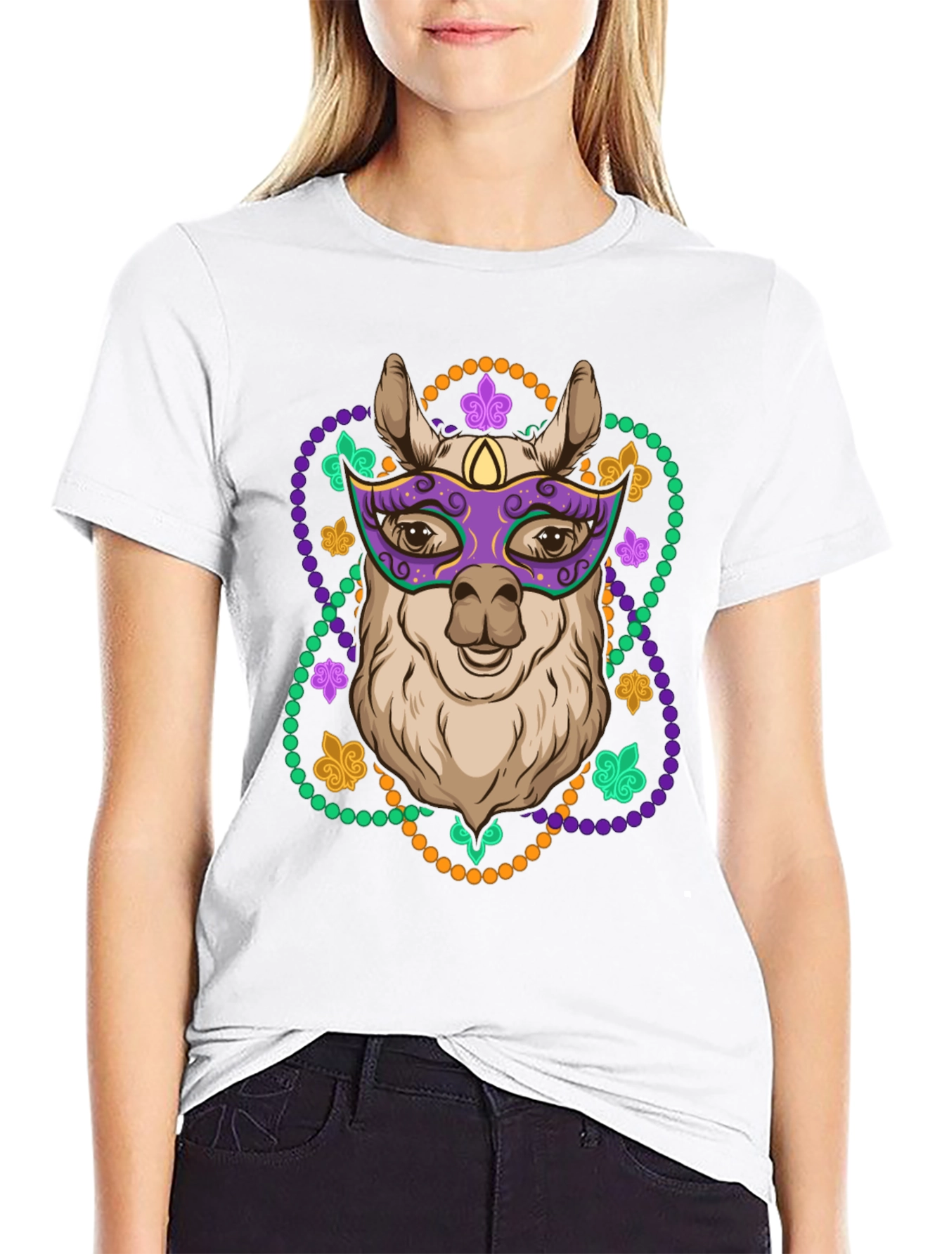 Mardi Gras Llama T-Shirt