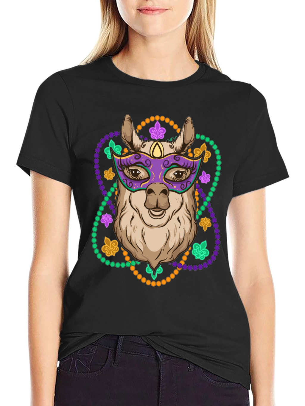 Mardi Gras Llama T-Shirt