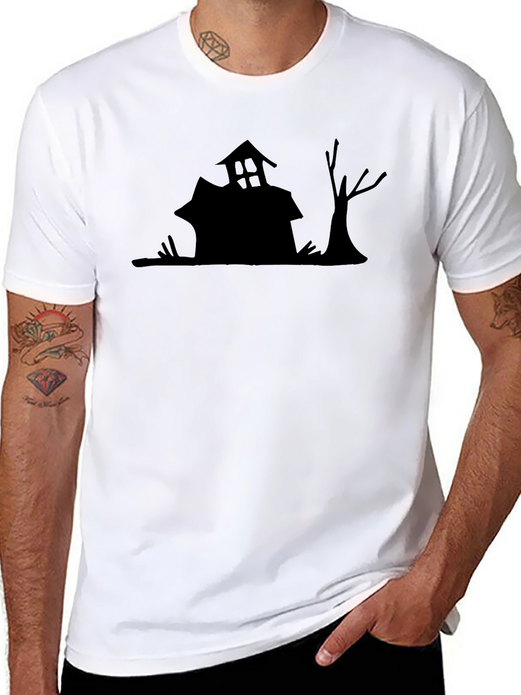 Spooky House Graphic Tee - Halloween Shirt