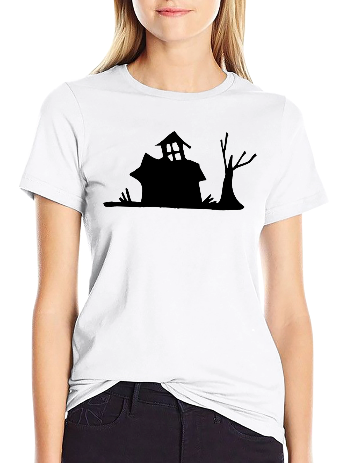 Spooky House Graphic Tee - Halloween Shirt