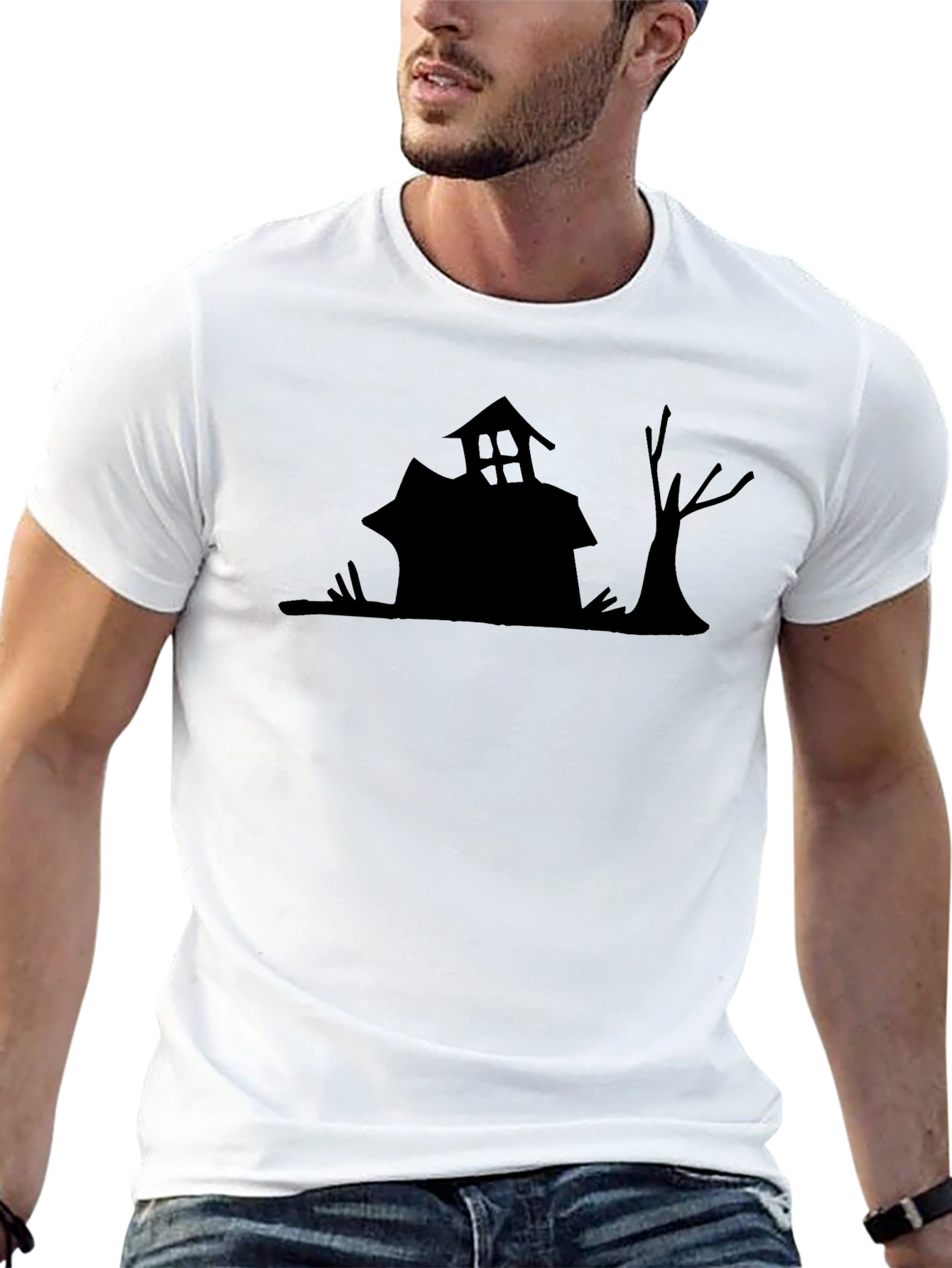 Spooky House Graphic Tee - Halloween Shirt