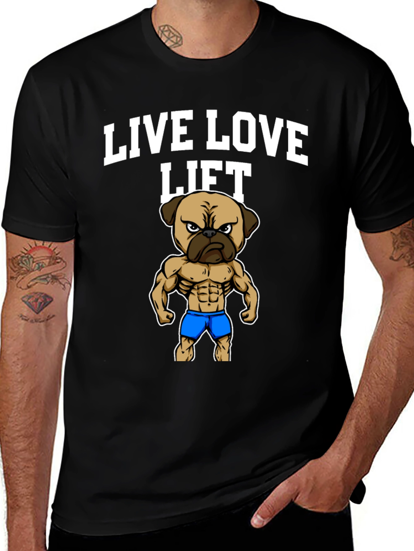 Live Love Lift Pug T-Shirt