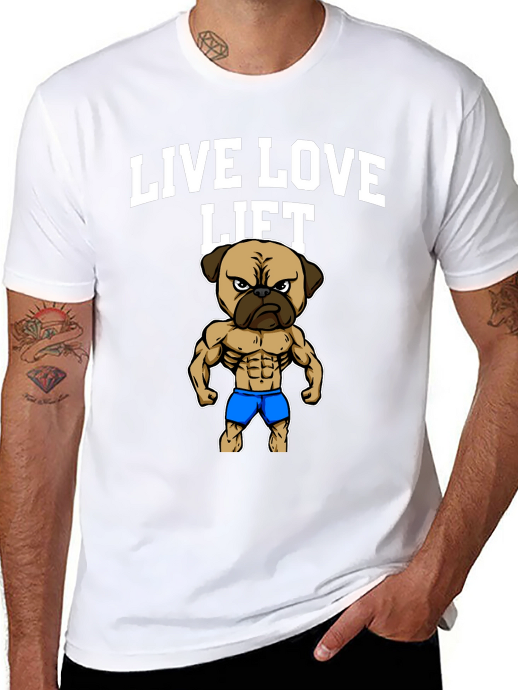 Live Love Lift Pug T-Shirt
