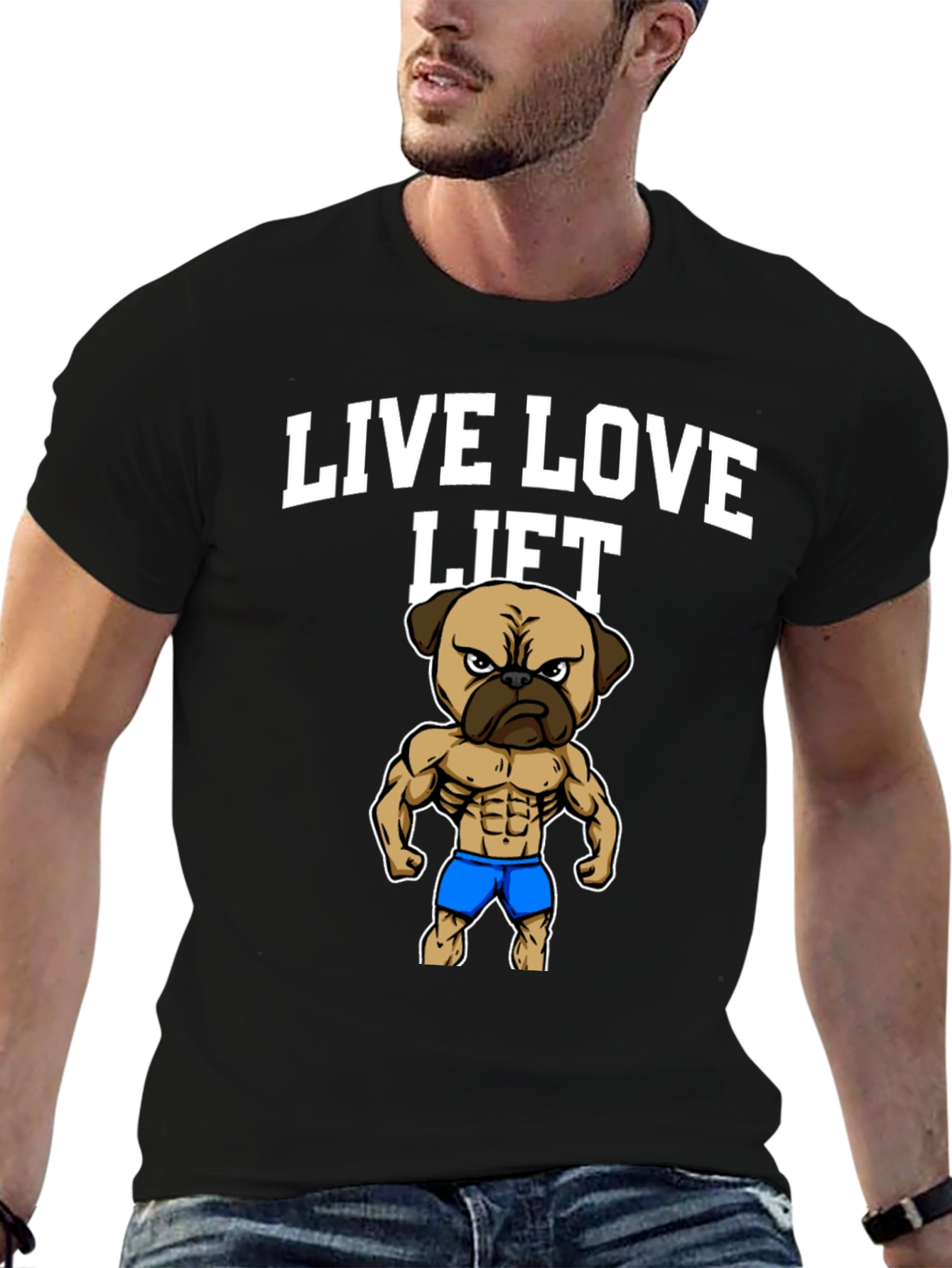 Live Love Lift Pug T-Shirt