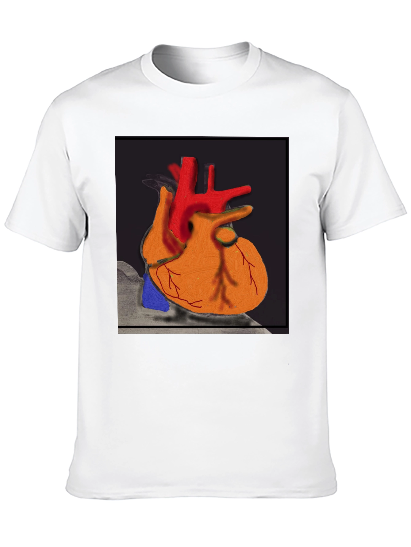 Anatomical Heart Graphic T-Shirt - Black