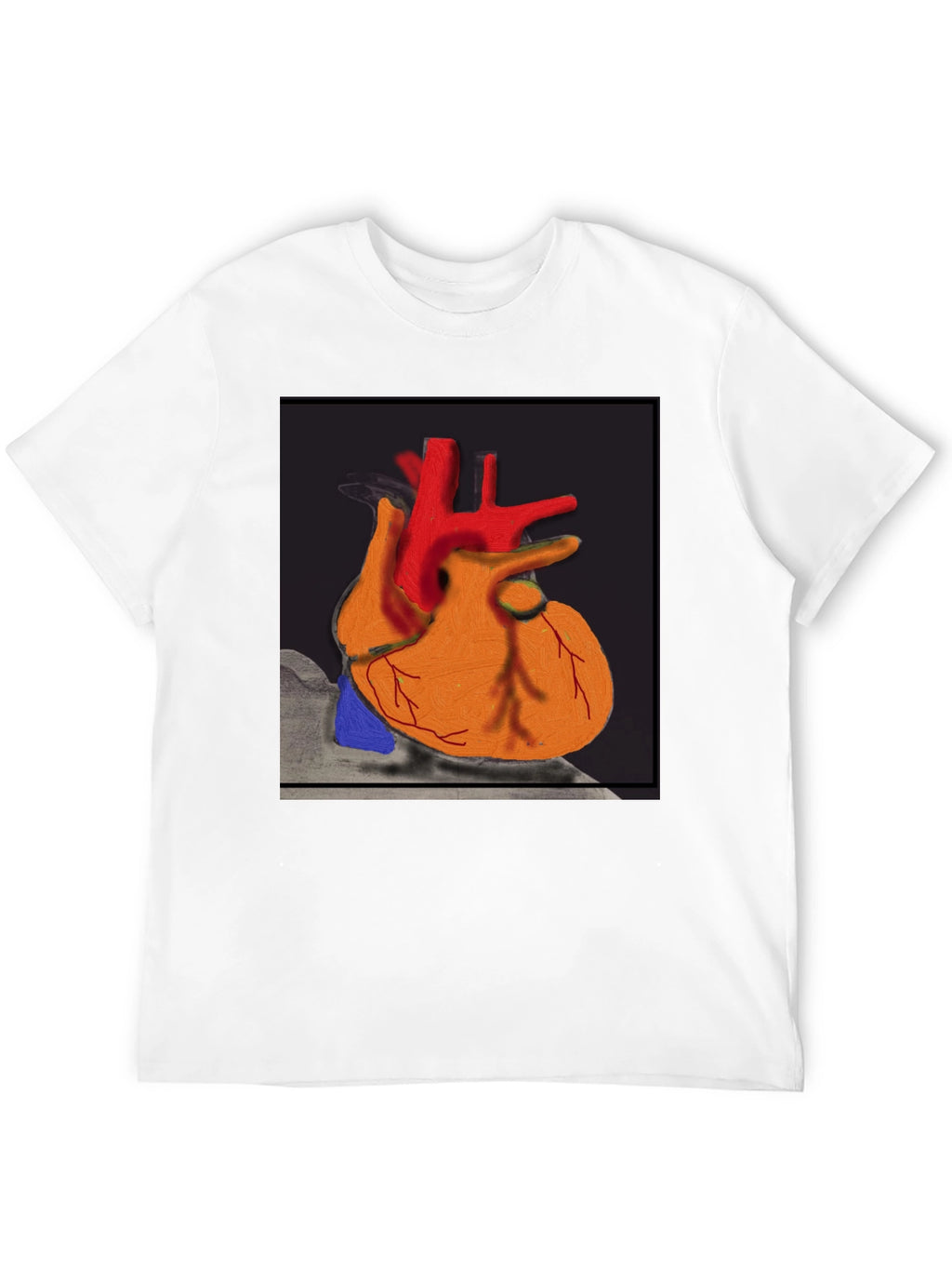 Anatomical Heart Graphic T-Shirt - Black