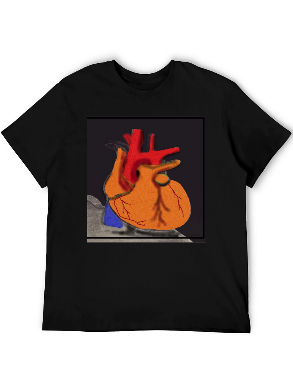 Anatomical Heart Graphic T-Shirt - Black