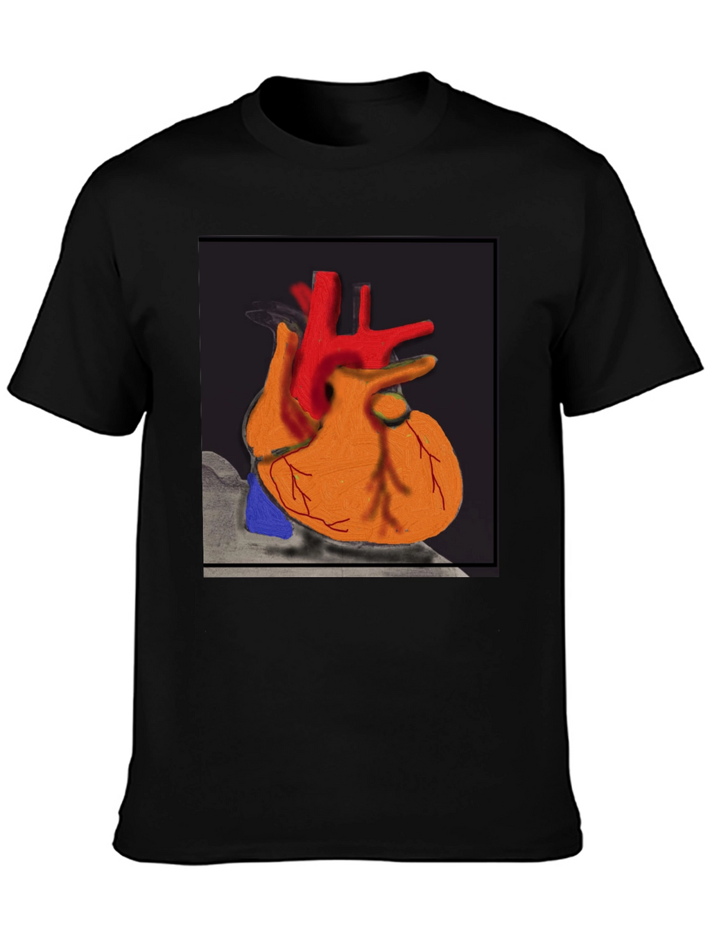 Anatomical Heart Graphic T-Shirt - Black