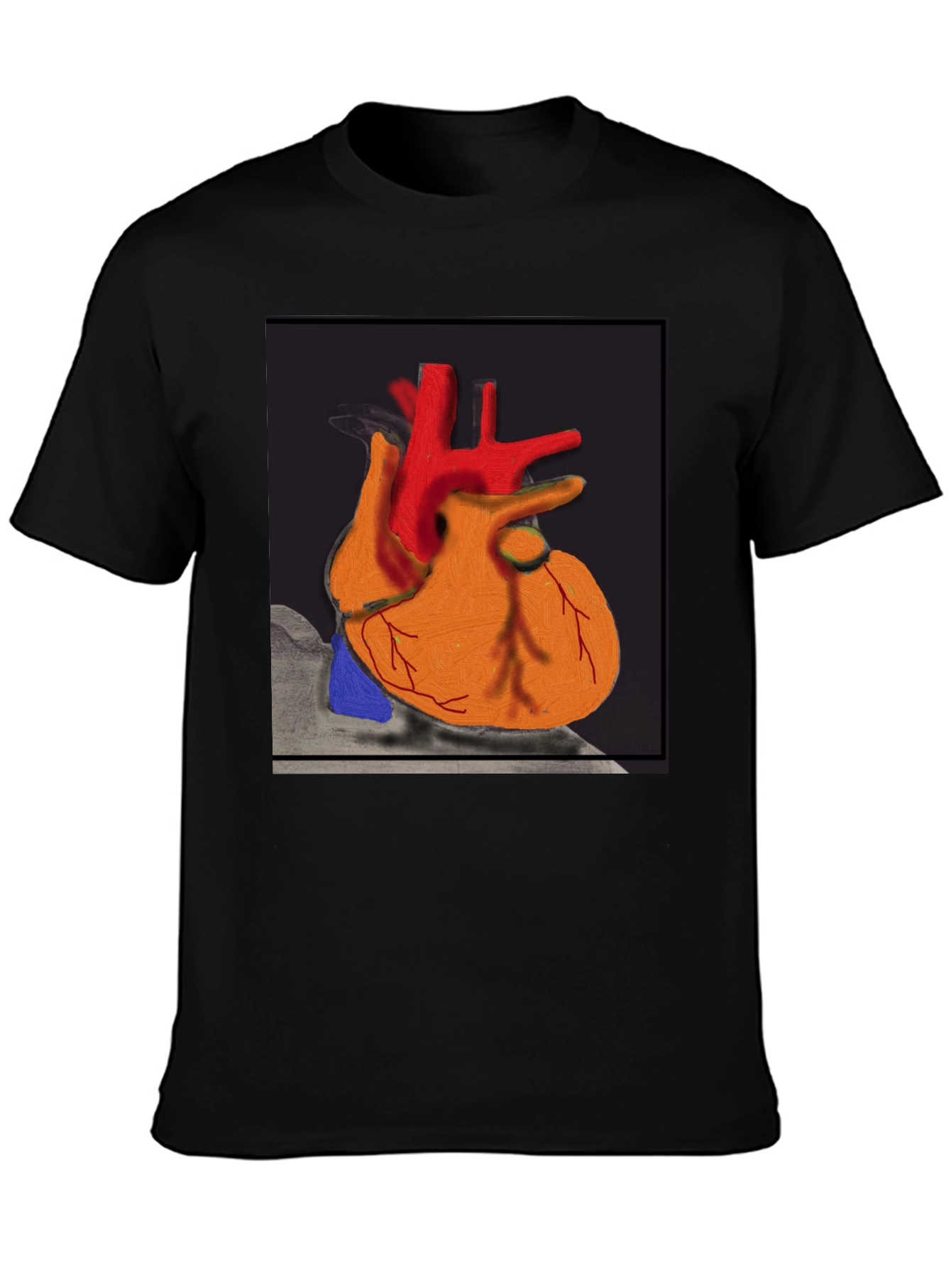 Anatomical Heart Graphic T-Shirt - Black