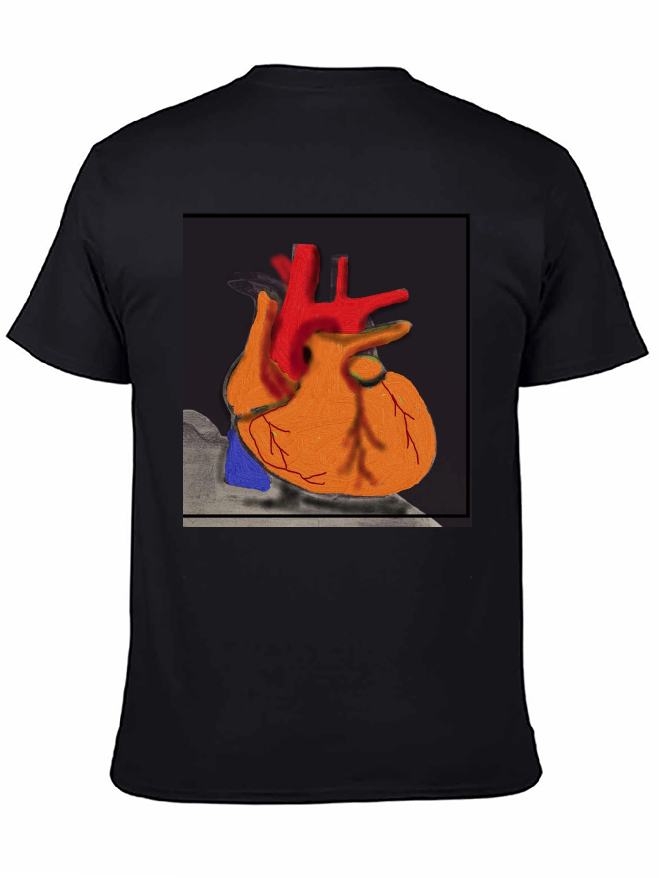 Anatomical Heart Graphic T-Shirt - Black