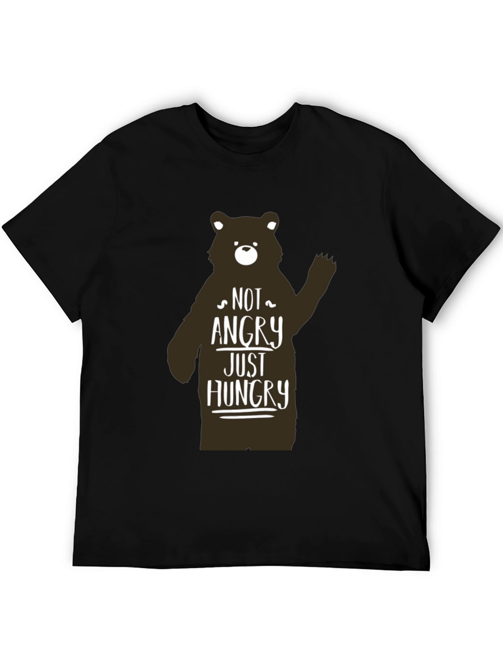 Not Angry Just Hungry Bear Graphic T-Shirt