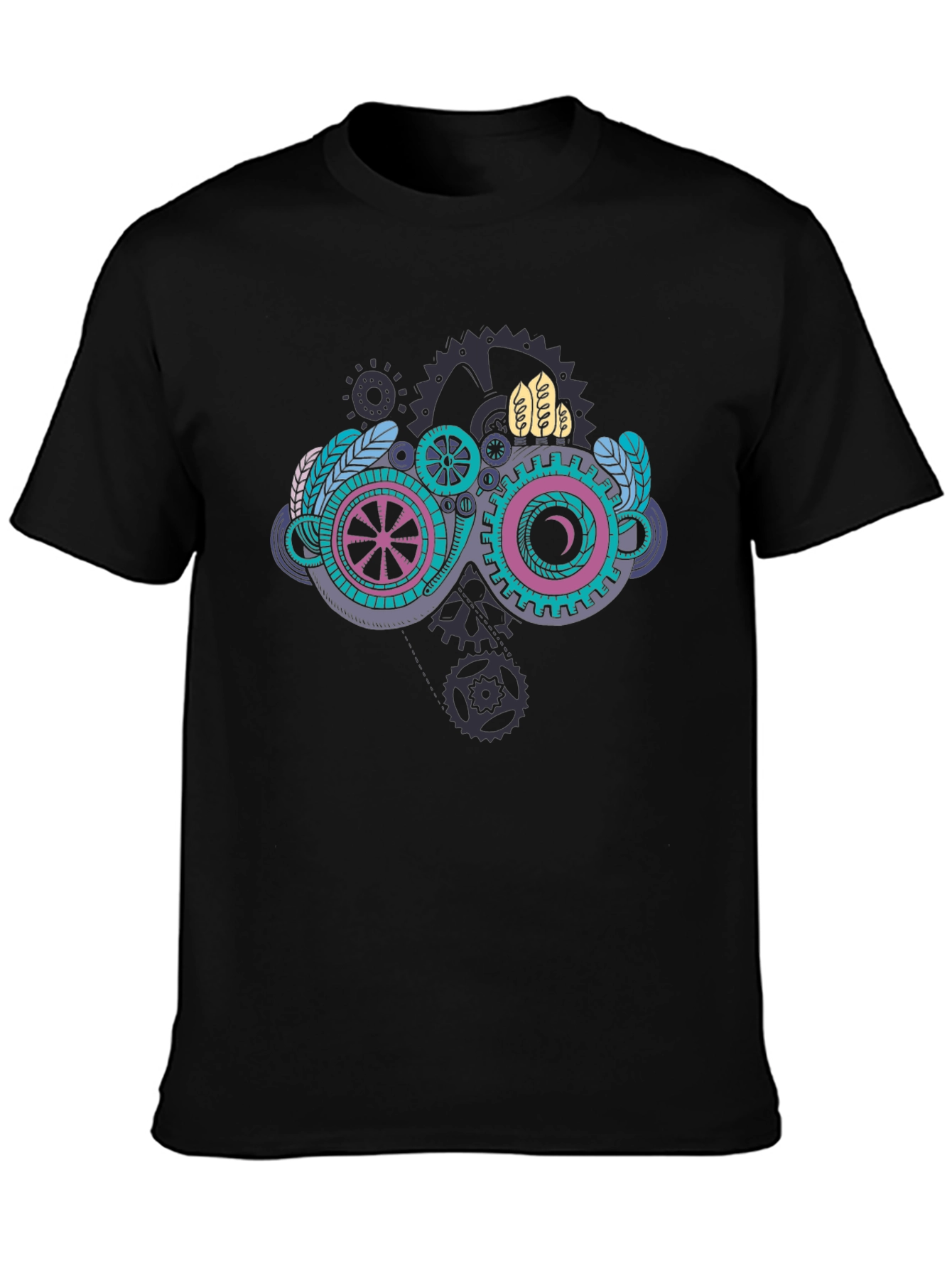 Steampunk Goggles Graphic Black T-Shirt