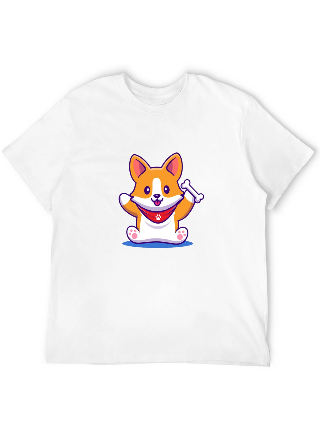 Cute Corgi Dog Black T-Shirt