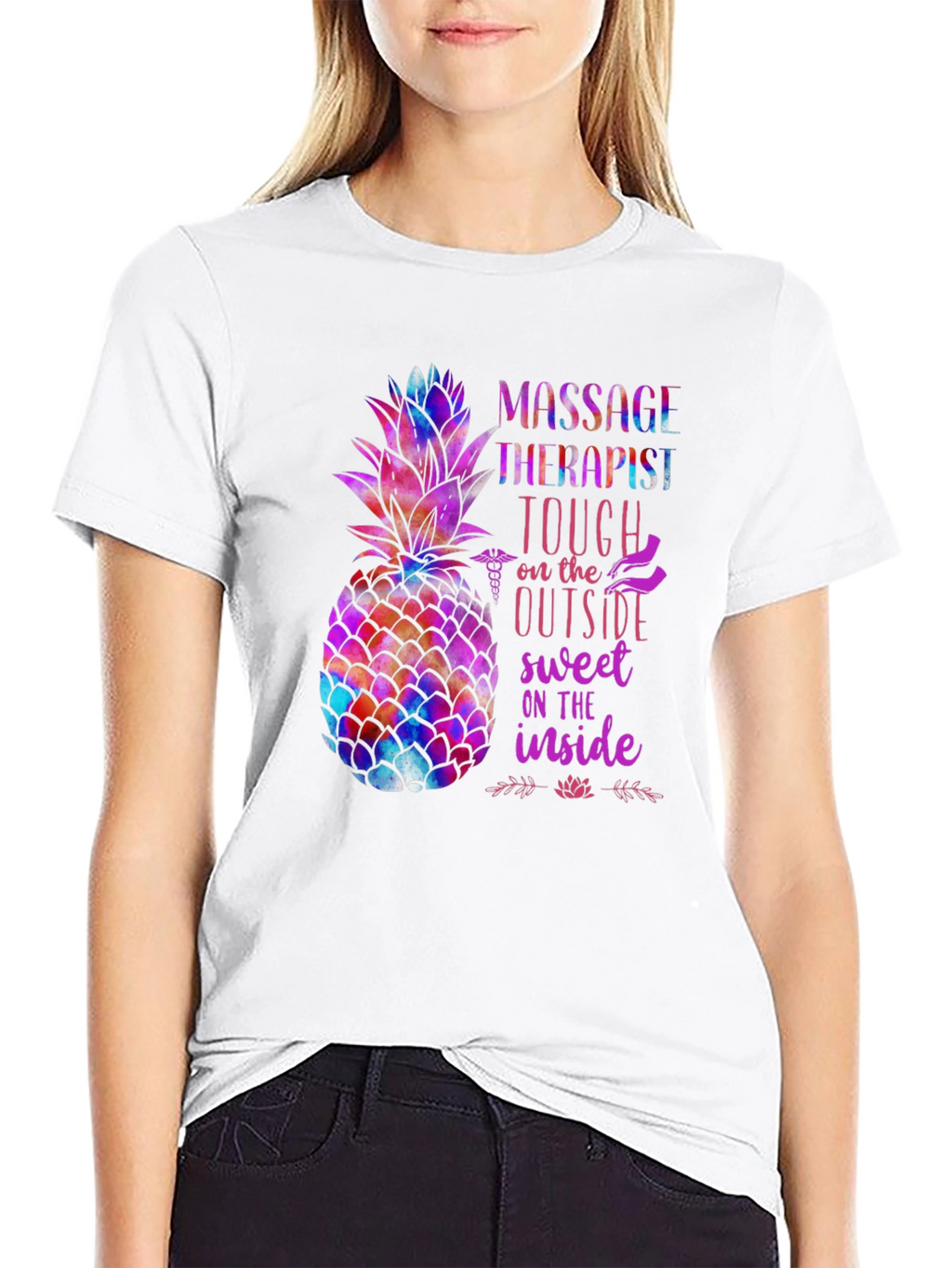 Massage Therapist Pineapple Graphic Tee