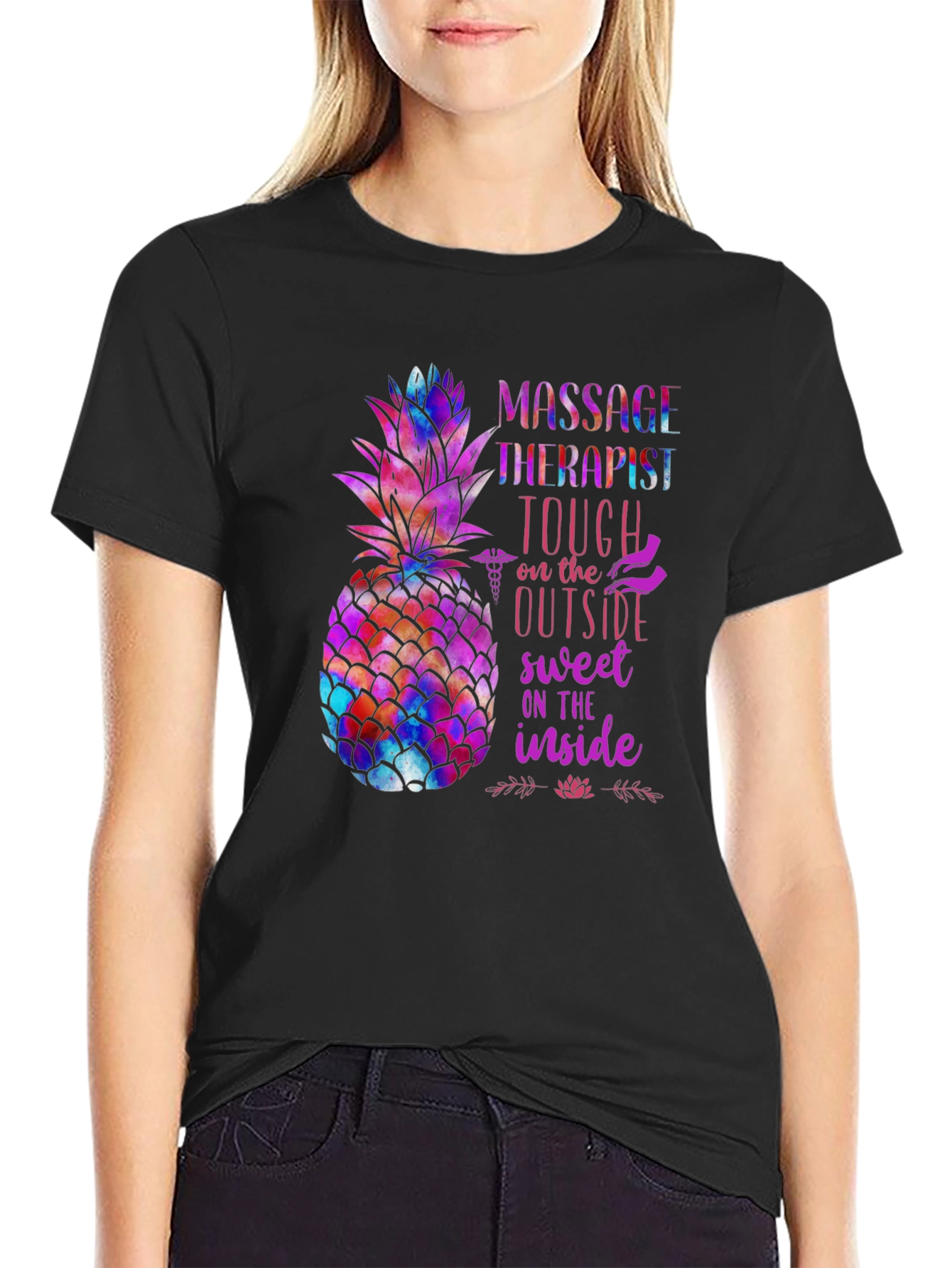 Massage Therapist Pineapple Graphic Tee