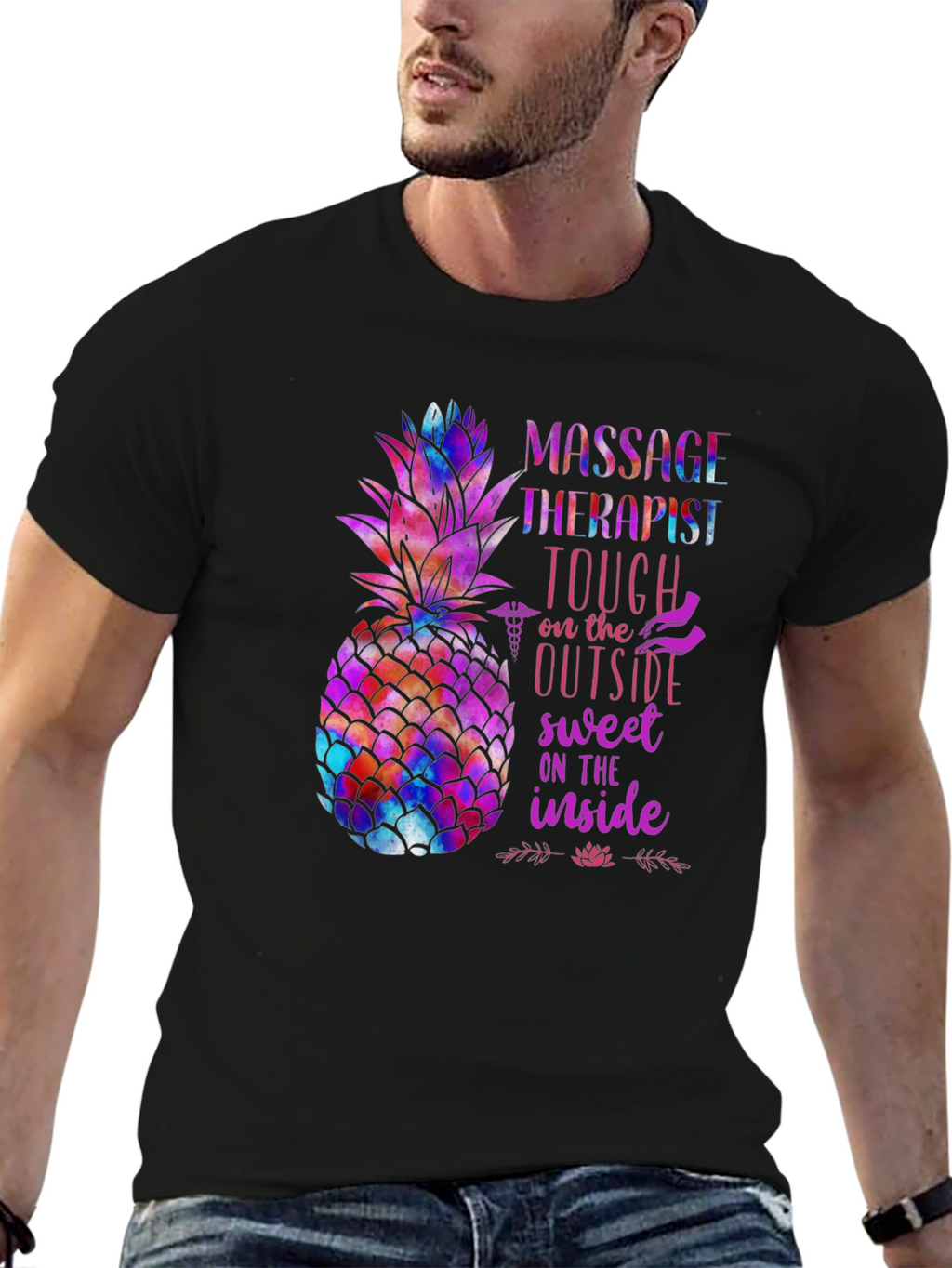 Massage Therapist Pineapple Graphic Tee