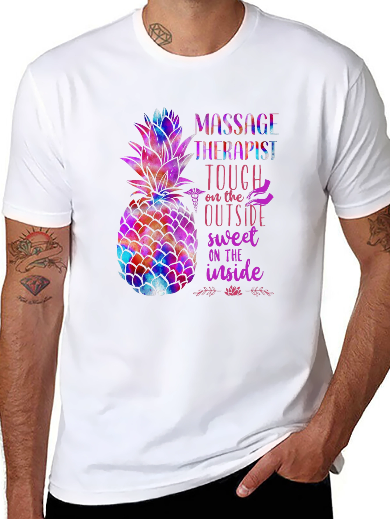 Massage Therapist Pineapple Graphic Tee