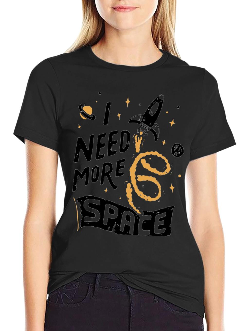 I Need More Space Graphic Tee - Black