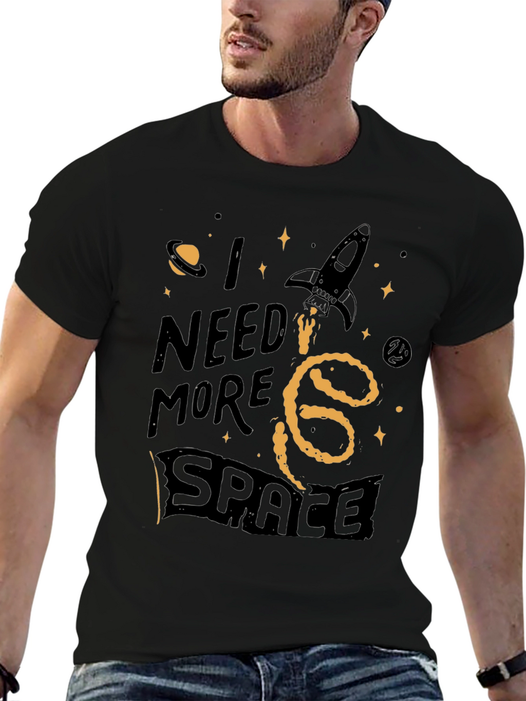 I Need More Space Graphic Tee - Black