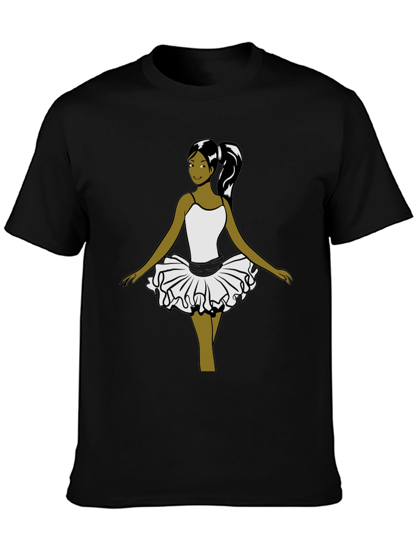 Ballerina Graphic Tee - Soft Cotton Black T-Shirt