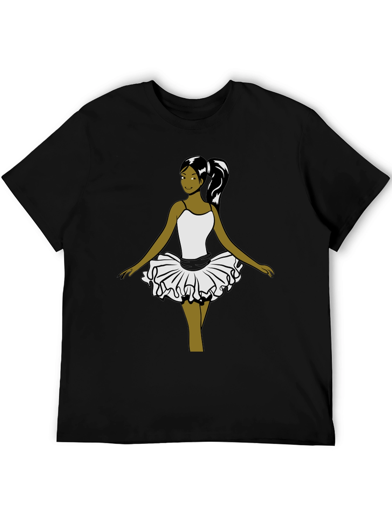 Ballerina Graphic Tee - Soft Cotton Black T-Shirt
