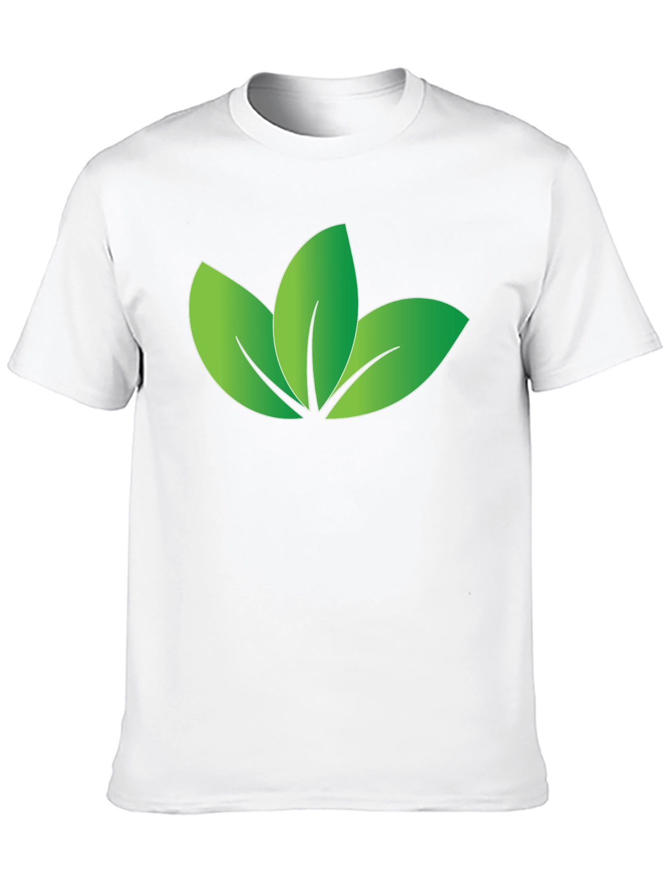 Eco-Friendly Leaf Design Black T-Shirt