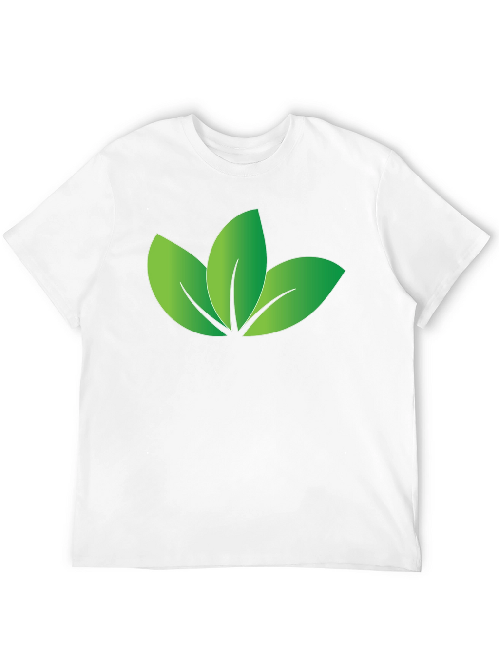 Eco-Friendly Leaf Design Black T-Shirt