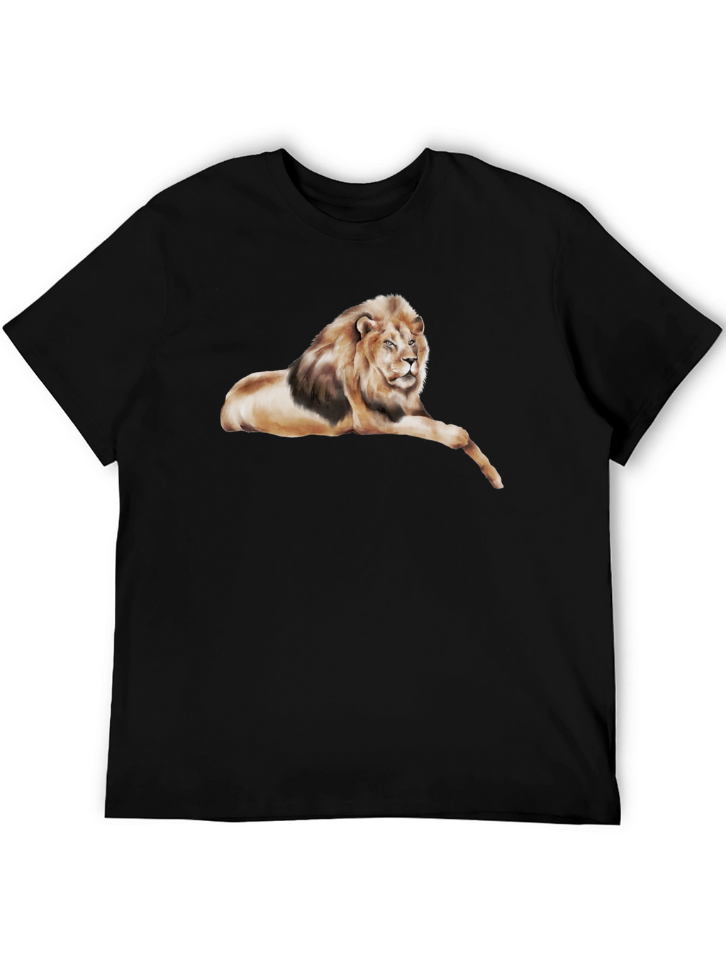 Lion Graphic Tee - Black Cotton T-Shirt