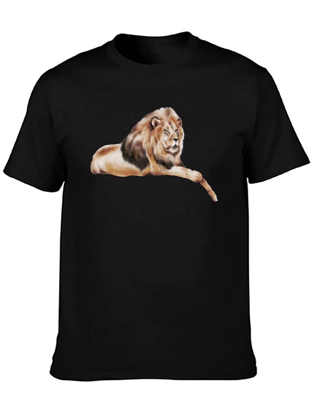 Lion Graphic Tee - Black Cotton T-Shirt