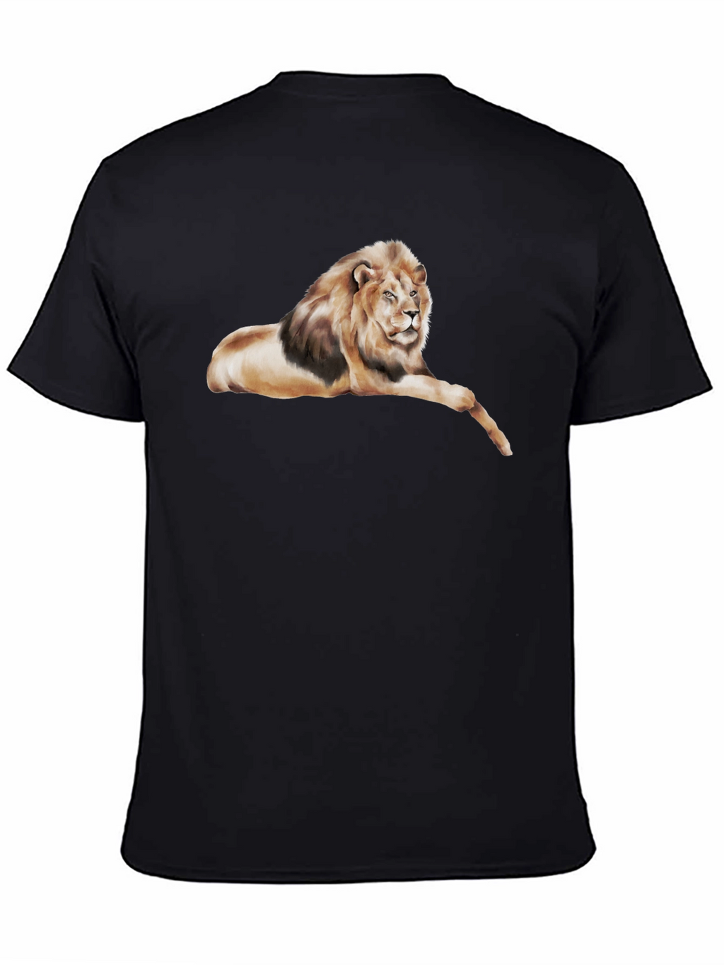 Lion Graphic Tee - Black Cotton T-Shirt