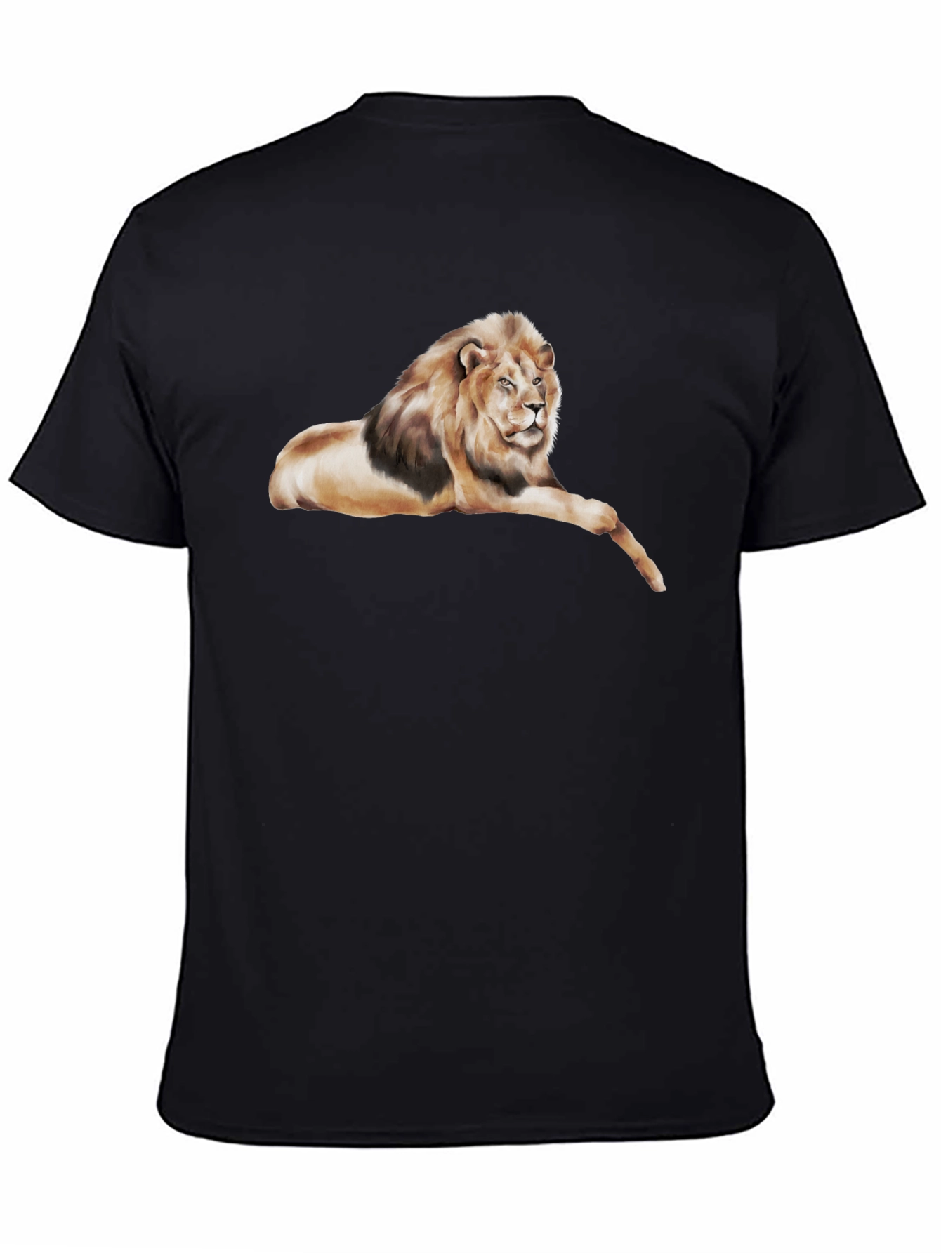 Lion Graphic Tee - Black Cotton T-Shirt