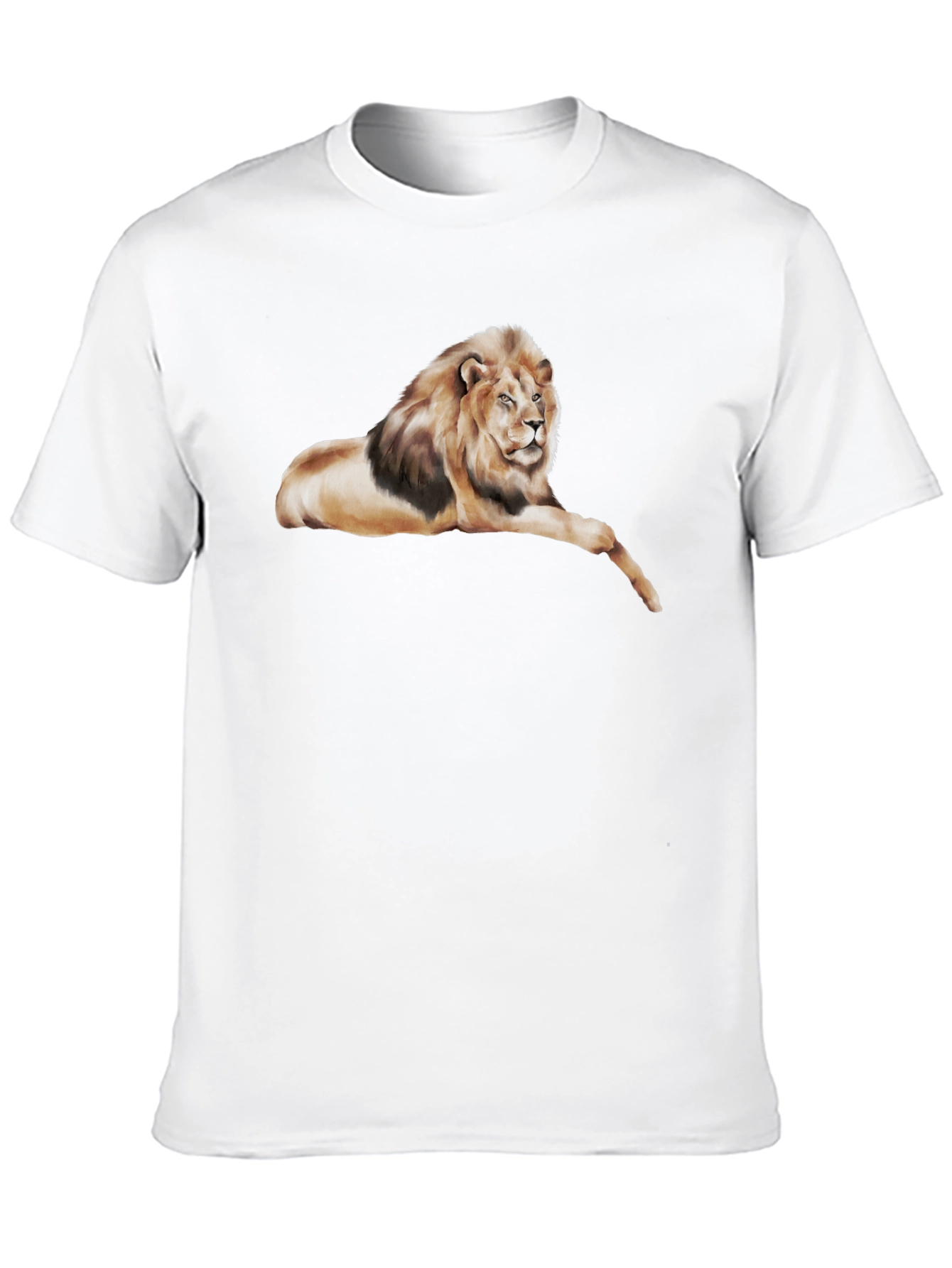 Lion Graphic Tee - Black Cotton T-Shirt