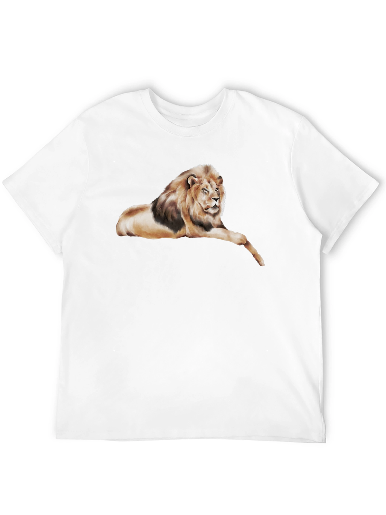 Lion Graphic Tee - Black Cotton T-Shirt