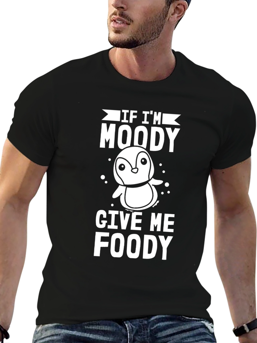 Moody Penguin Foodie T-Shirt