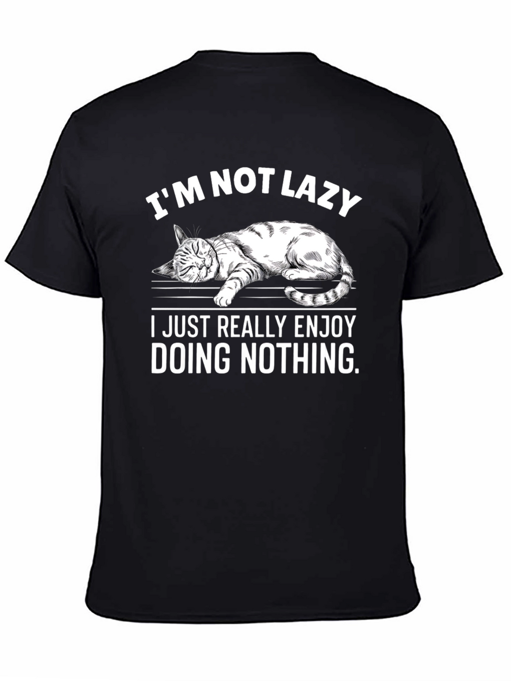 Lazy Cat Graphic T-Shirt - Enjoy Doing Nothing Tee